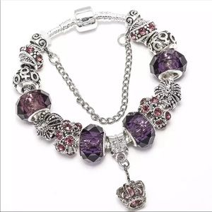 Silver Plated DIY Bracelet with all charms